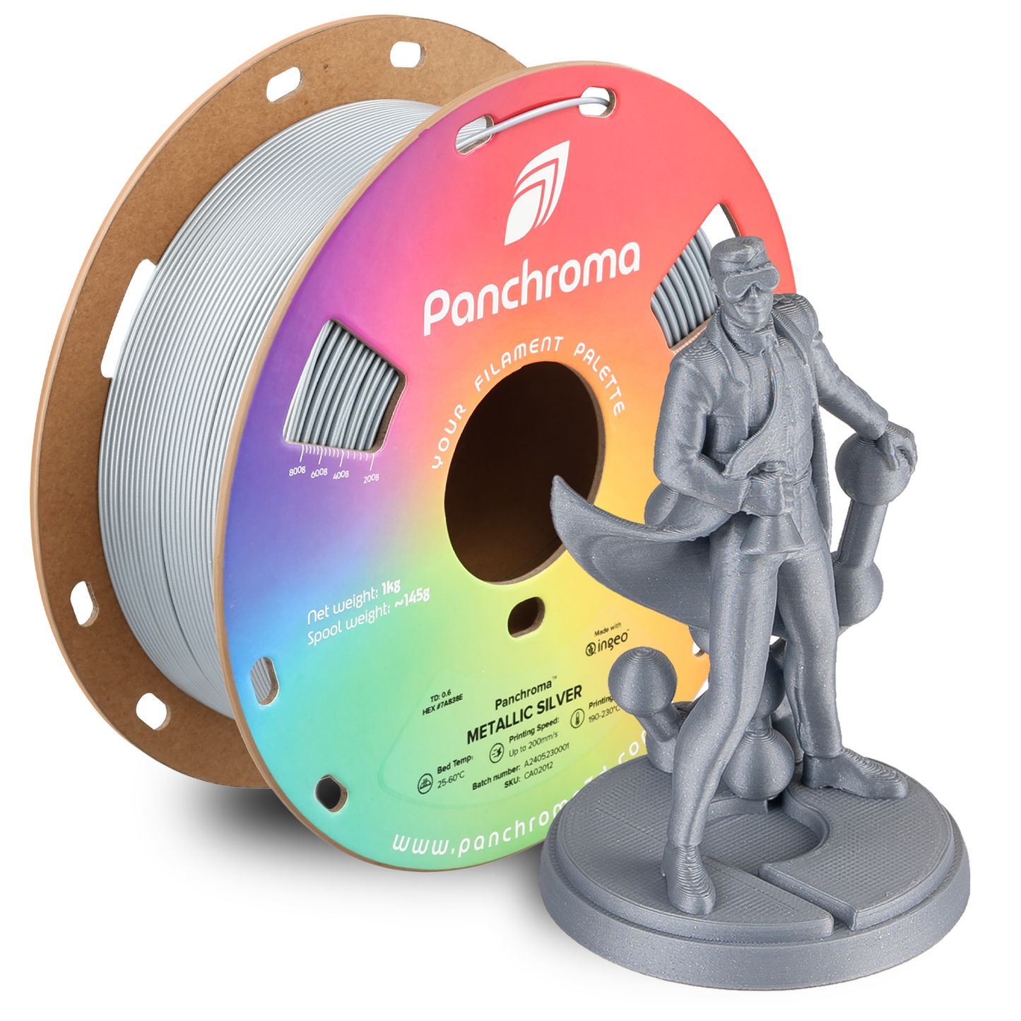 Polymaker Panchroma Metallic PLA Filament 1kg 1.75mm