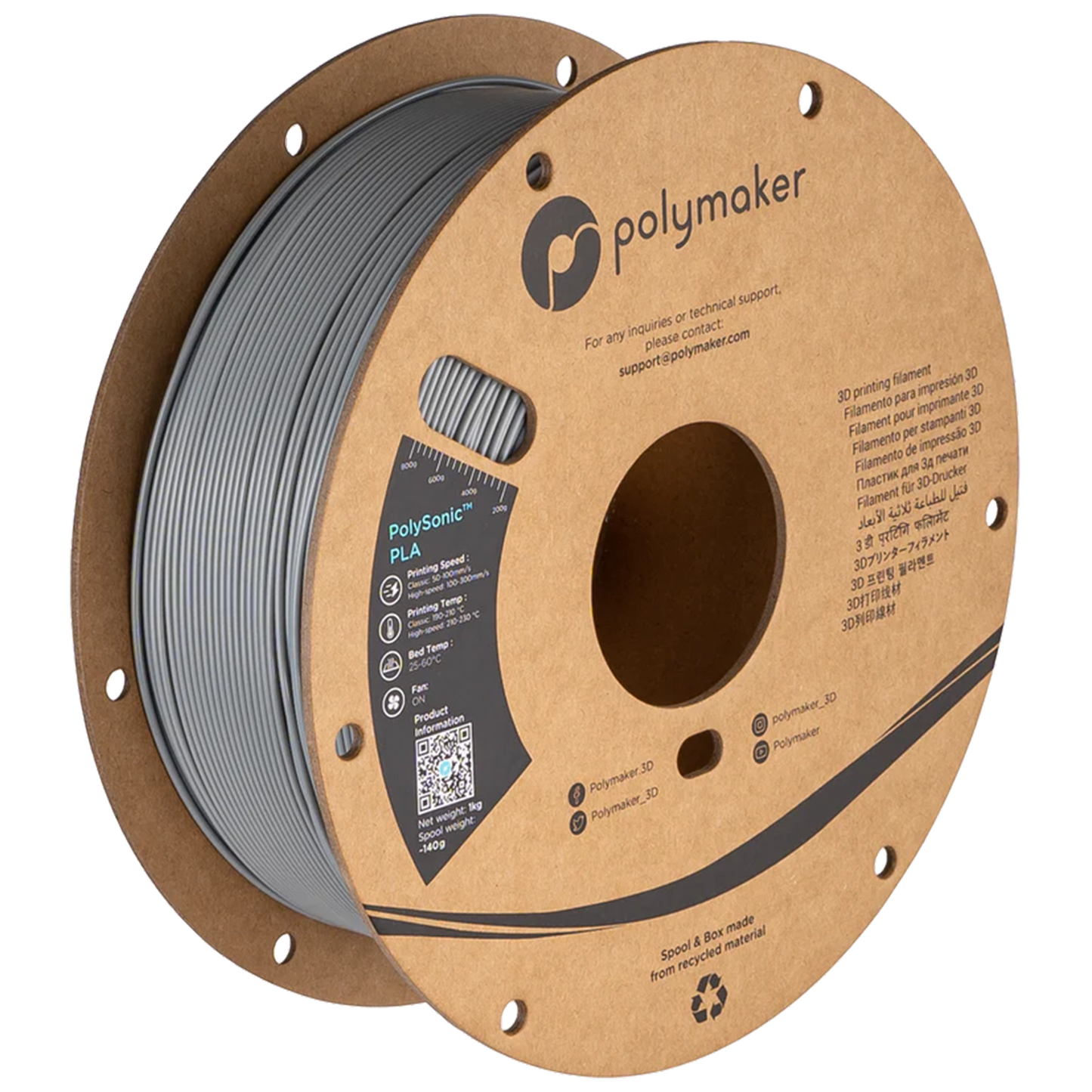 Polymaker PolySonic PLA Filament 1kg 1.75 mm