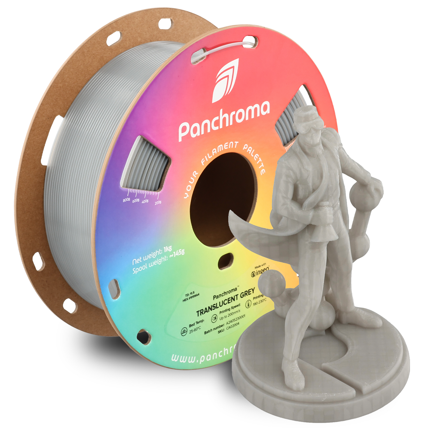 Polymaker Panchroma Translucent PLA Filament 1kg 1.75 mm