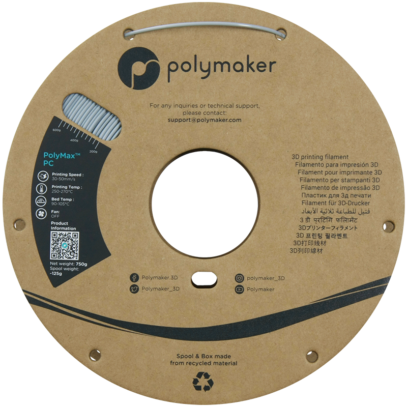 Polymaker PolyMax PC Filament 0.75kg 1.75 mm